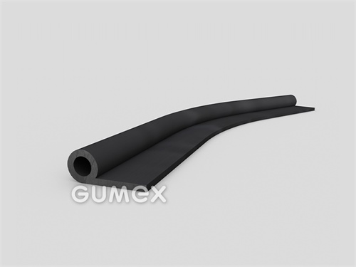 "P" Gummiprofil mit Loch, 25x10/2mm, 70°ShA, EPDM, -40°C/+100°C, schwarz, 